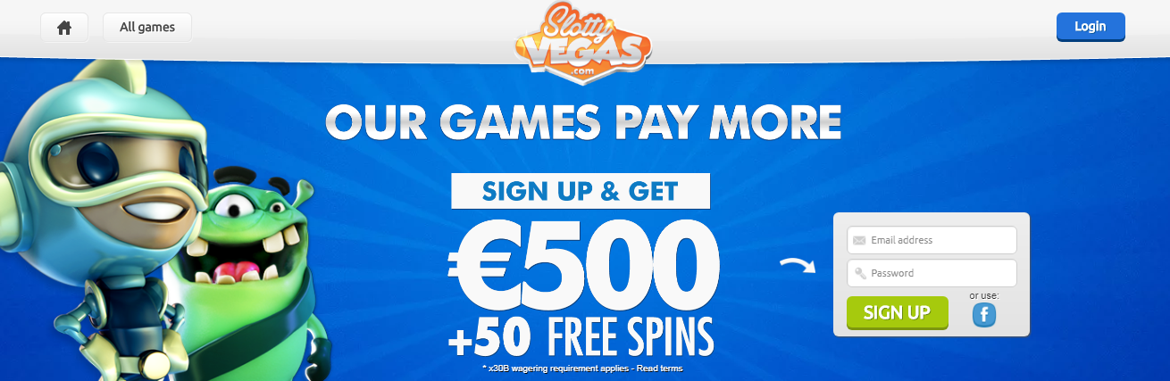 Slotty Vegas Casino Welcome Bonus